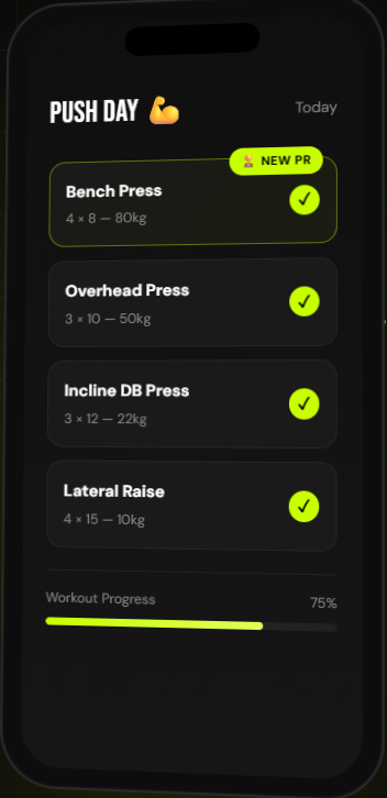 FitTrackr AI — AI fitness training app screenshot